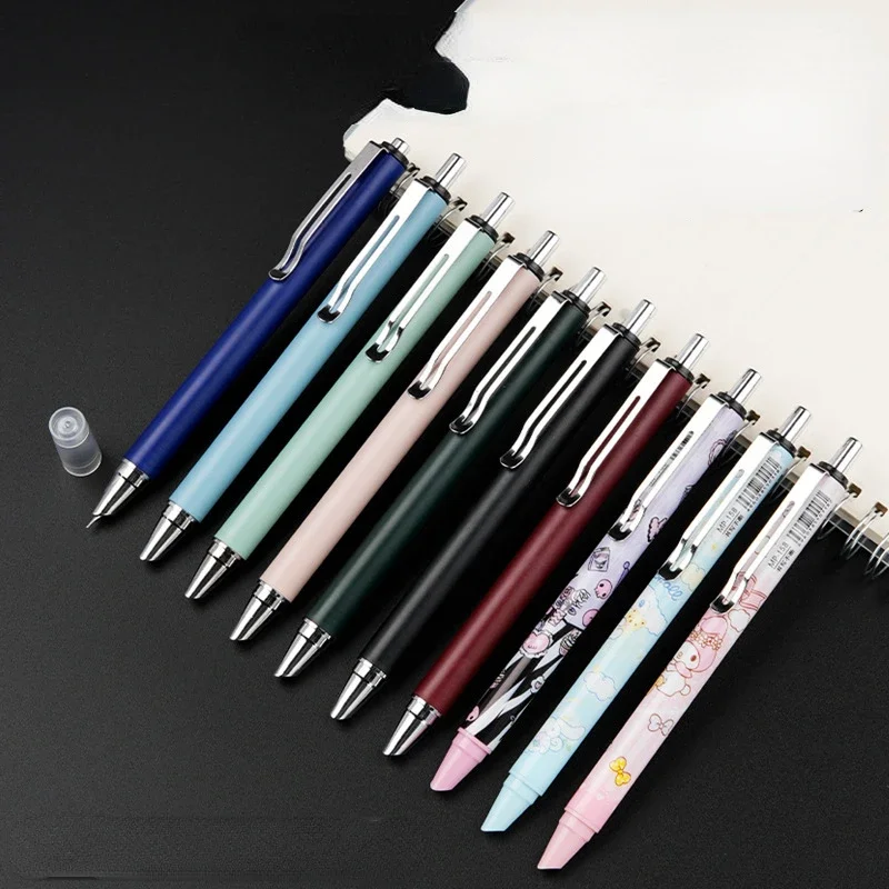 

50 шт. пресс-ручка, мультяшный, студенческий темно-остроконечный класс практики каллиграфии 0,38, стираемая термочувствительная ручка-сумка с чернилами