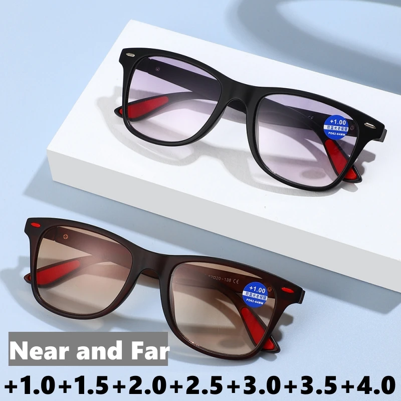 

Trendy Anti Blue Rays Reading Glasses Bifocal Far and Near Double Light Eyeglasses Fashion Outdoor Sunglasses Eyewear Men Women