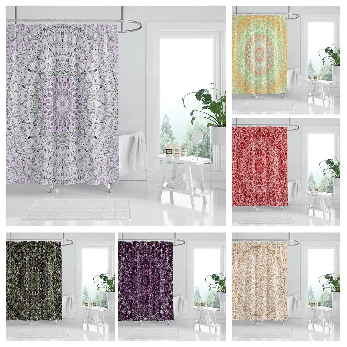 Waterproof fabric shower curtains Bathroom curtain accessories 180x200 Bath curtain for shower 240*260 nordic boho decoration