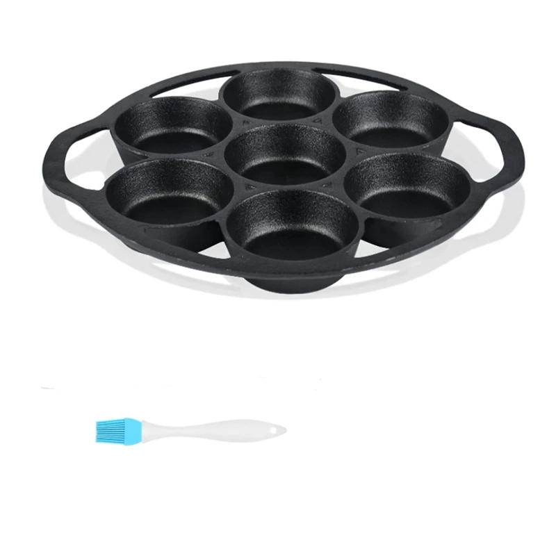 

Retail Mini Cake Pan With Handles,Pre-Seasoned Baking 7 Hole Cake Baking Tray For Biscuits,Bake Muffins,Cornbread And Scones,Et