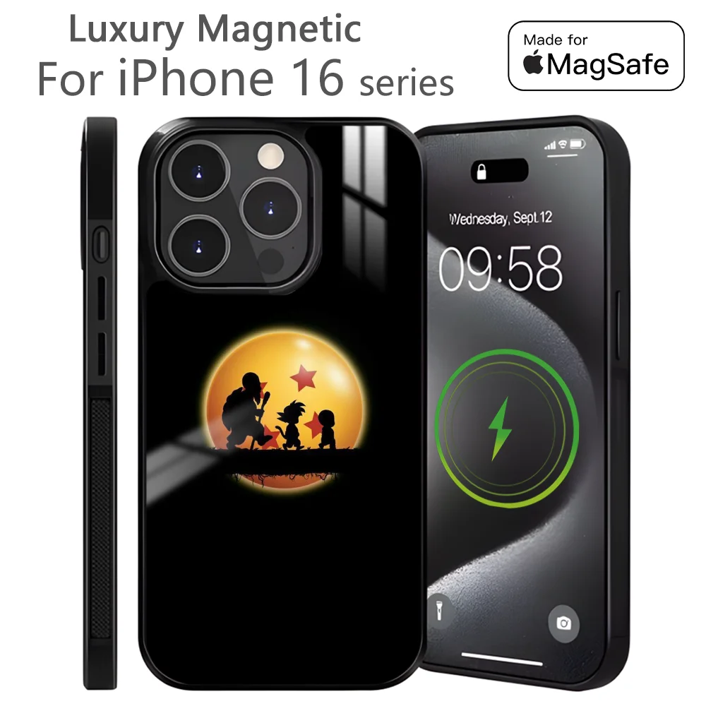 D-Dragon BallS Anime Phone Case For iPhone 16 15 14 13 12 11 Pro Max Plus Mini Magnetic Magsafe Wireless Charging Cover