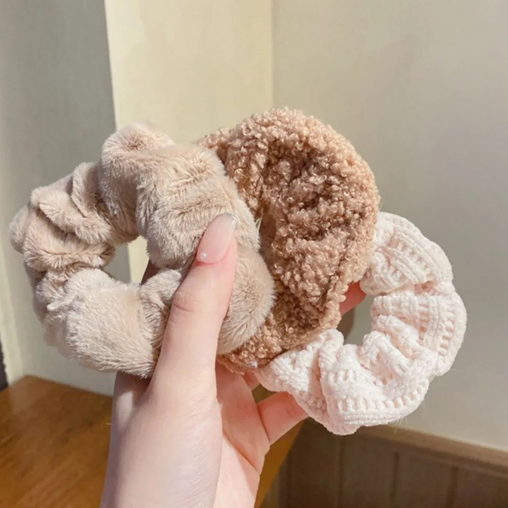 

Резинки для волос для женщин, 5/7 шт., плюшевая однотонная повязка для волос для девочек, держатель для хвоста, милые резинки, завязки, аксессуары для волос