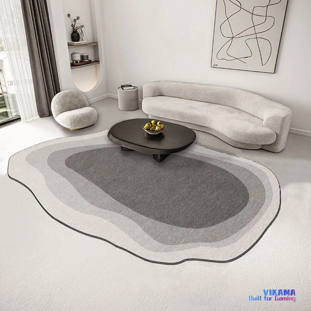 VIKAMA Morandi Wabi-Sabi-Stil Wohnzimmer Kristall Flor Teppich Sofa Couchtisch rutschfeste Schlafzimmer Nachttisch Teppiche Heimdekoration