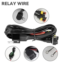 Motorcycle Fog Light Wiring Harness LED Lamp Headlamp Refit Relay Wire Motorbike Spotlight Cable Accessory