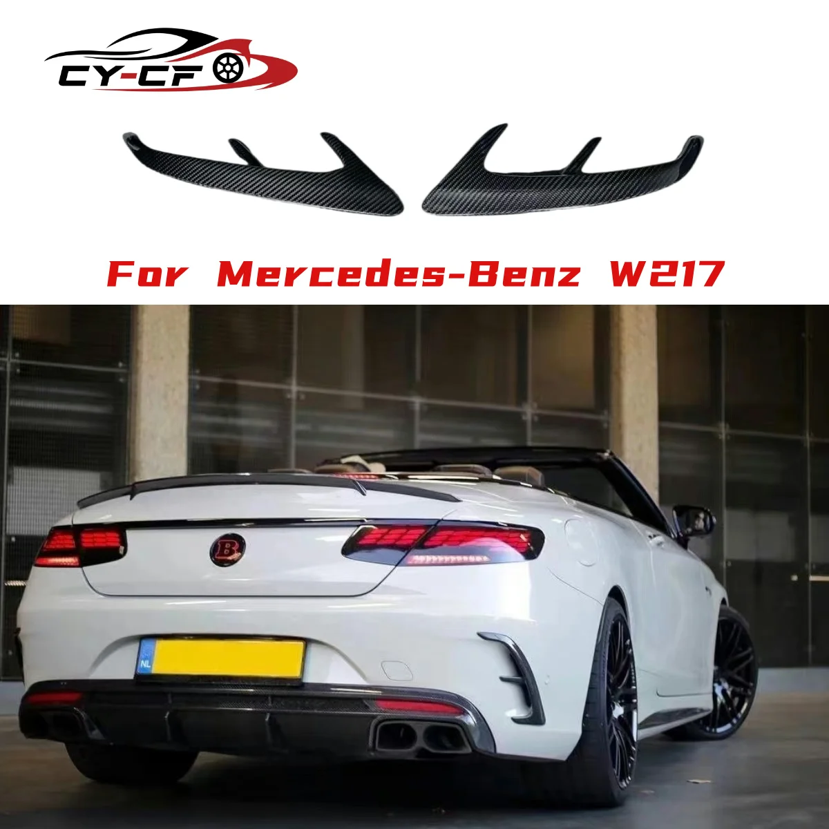 

B Style Rear Bumper Air Vent Trims Spoiler Car Body Kits for Mercedes Benz S Class W217 C217 S63 65 AMG Coupe 2014-2019