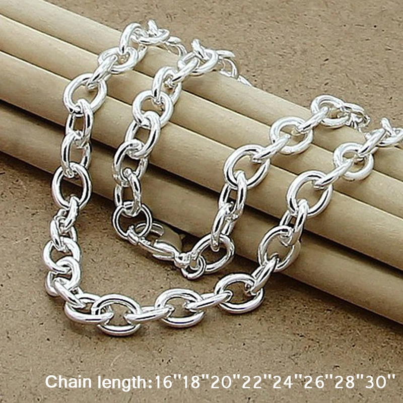 SAIYE Classic Basic Thick Lobster Clasp Men Necklace 925 Silver Chain Link Necklace Male Women Jewelry