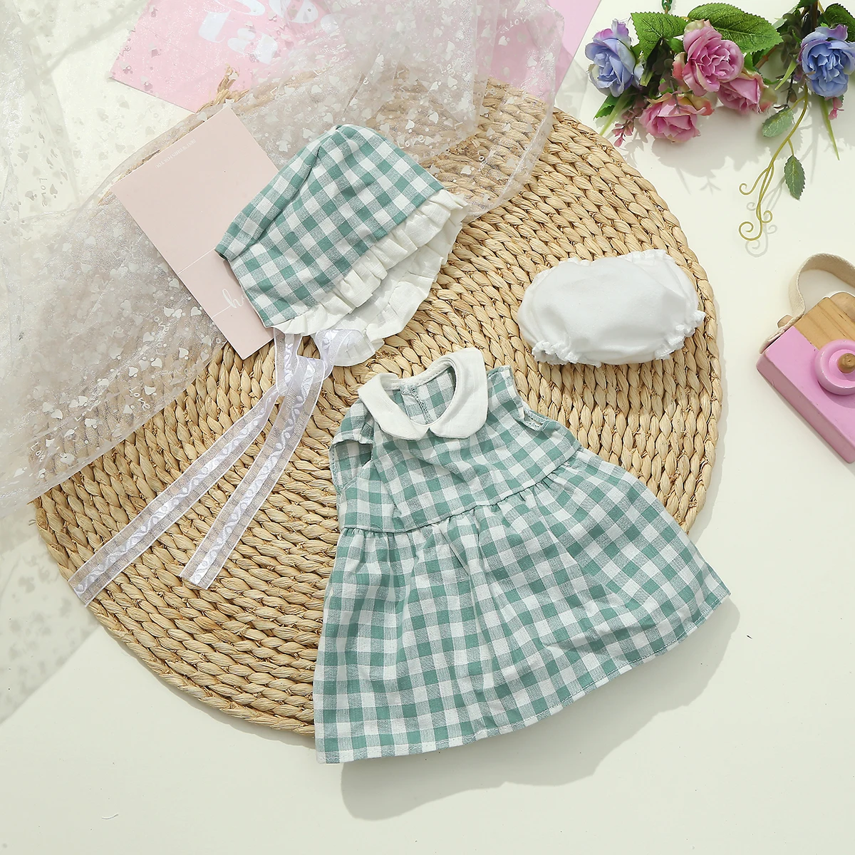 45cm Reborn-Babypuppenkleidung, Niedliche Puppenkleidung für 18-Zoll-Neugeborenen-Babypuppen, Realistisches Kleid für Mädchen, Spielzeug-Puppenzubehör-Outfit – Detail 10