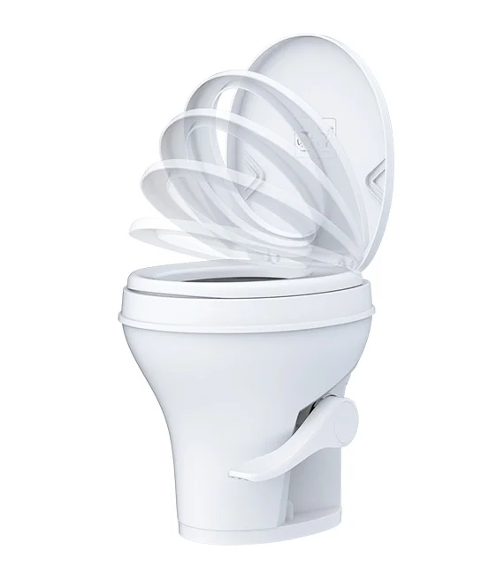 SEA FLO Durable Modern Design RV Toilet Soft Close Seat and Cover Easiest In-Class Cleaning Rv Toilet