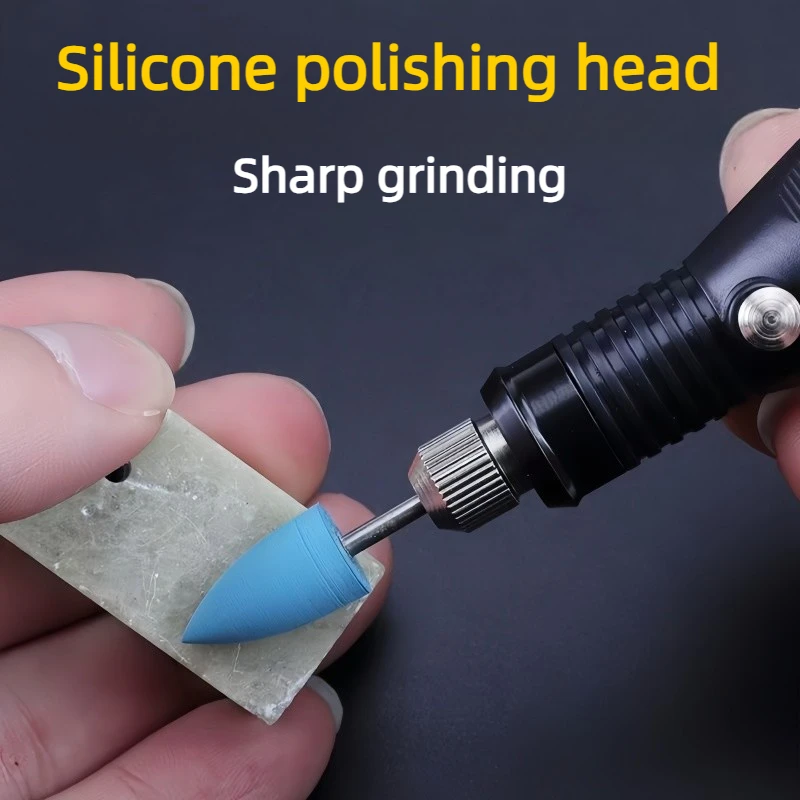 Colored Rubber Polishing Wheels with Shank 2.35mm, Mirror Grinding Heads for Gold Silver Copper Jewelry Jade Stone Finishing