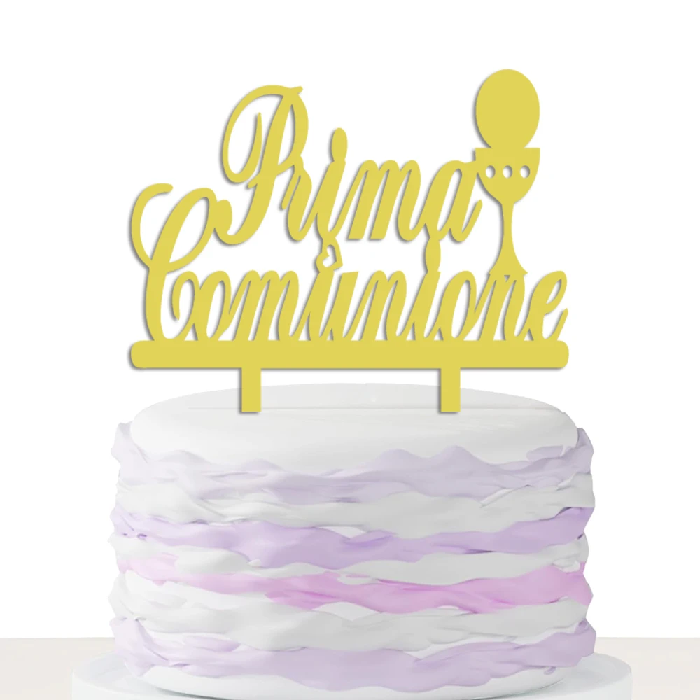 Adorno para Pastel de Primera Comunión Italiano para Niños, Decoración para Pastel de Fiesta de Primera Comunión YC338