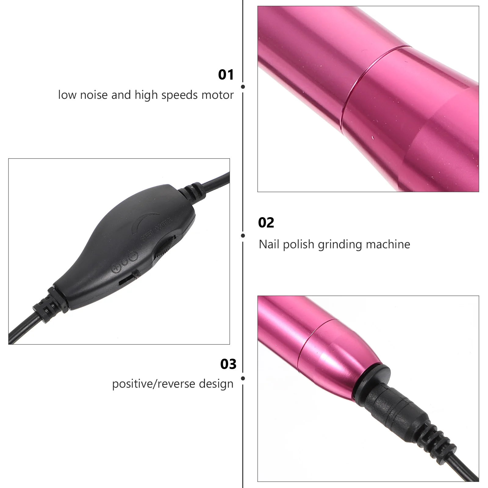 

Nail Polisher Machine Kit Electric Drill File Trimmer Pedicure Grinder Manicure Tools Lightweight Adjustable Speeds Quiet Motor