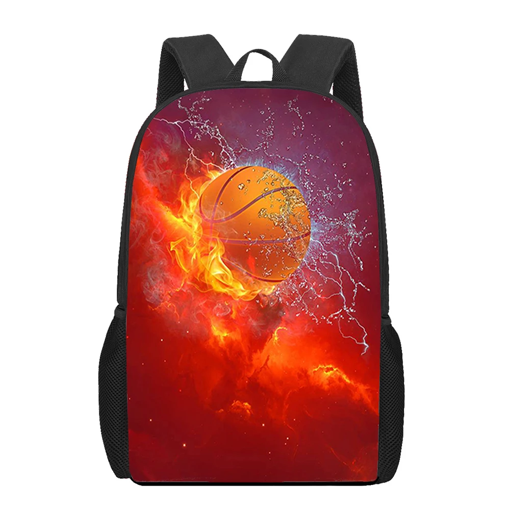 Basketball Print School Bags para meninas e meninos, Mochilas infantis, Saco de livro de estudante feminino, Mochila bonita