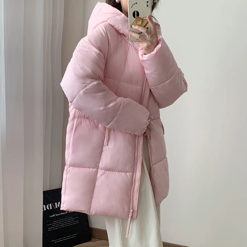 

Women's Parkas Warm Basic Thicken Cotton Jacket 2025Winter Medium Long Korean Loose down Cotton Coat Student New Bread Outerwear