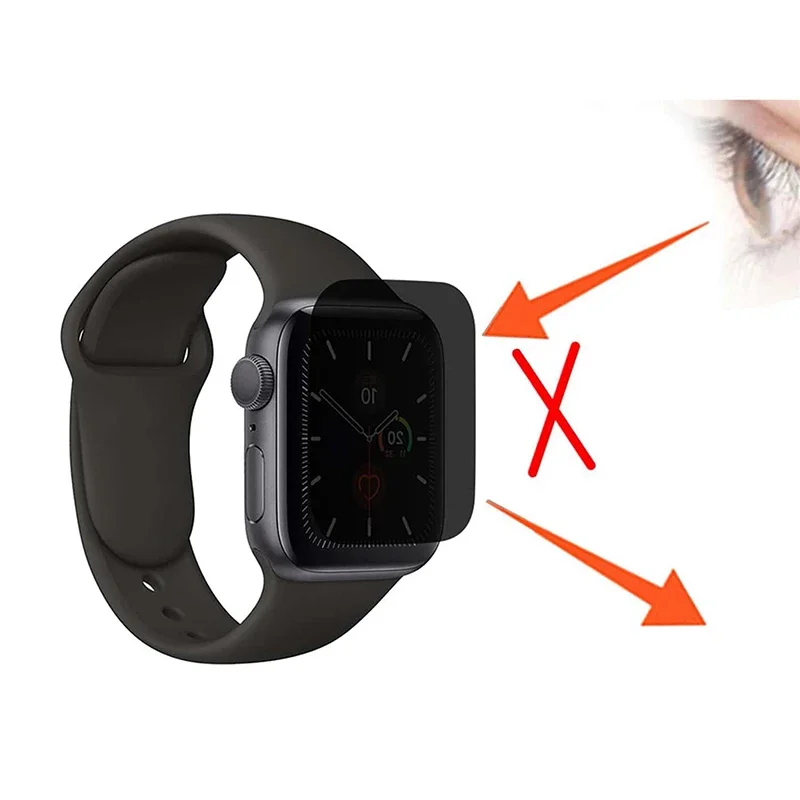 3 Stück Anti-Spy Displayschutzfolie für Apple Watch 41 mm 45 mm 40 mm 44 mm gebogene Privatsphäre weiche Folie für Iwatch Serie 9 8 7 6 SE 5 4 3
