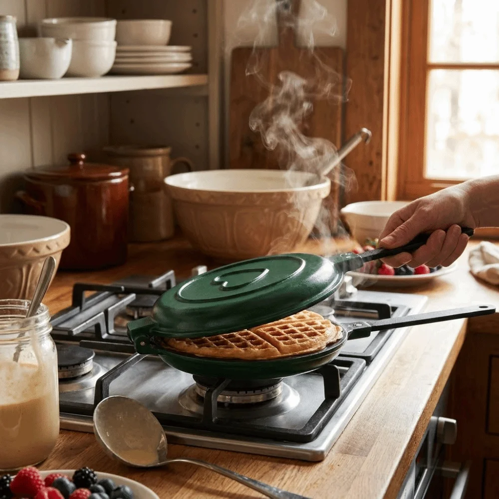Love Shaped Breakfast Pan Flat Bottomed Non-Stick Flip Frying Pan with Long Handle Multi-Purpose Pancake Maker Breakfast