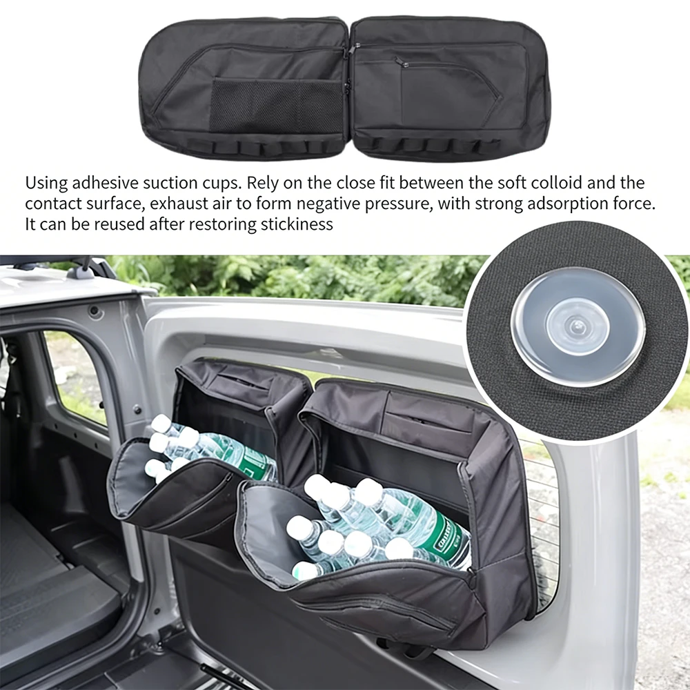 Lantsun JMN086 Rear Window Tailgate Storage Bag Paste-style Organizer Oxford Bags for Jimny2018+ JB74 3/5Door, 1-pair