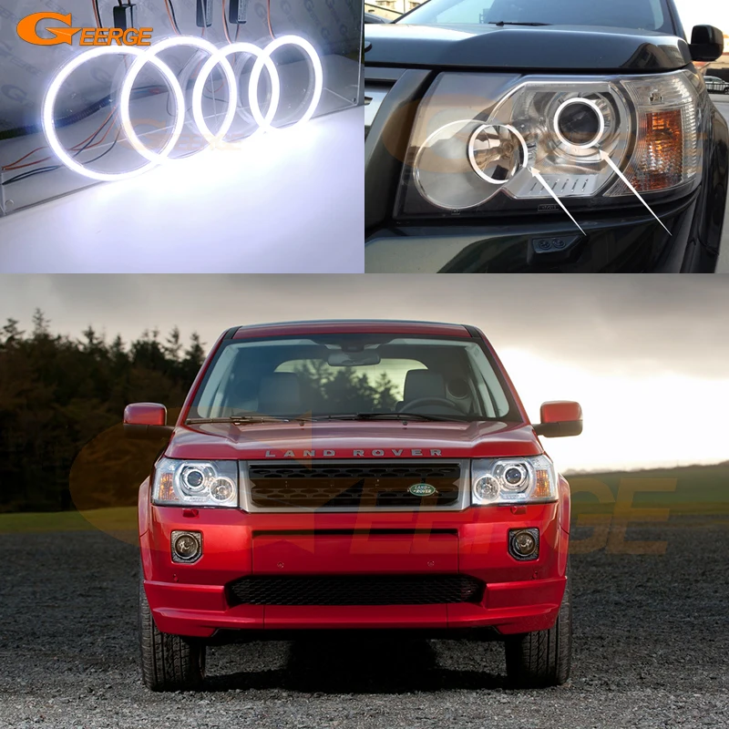 

For Land Rover Freelander 2 LR2 L359 2006 2007 2008 2009 2010 2011 Ultra Bright COB Led Angel Eyes Kit Halo Rings Day Light