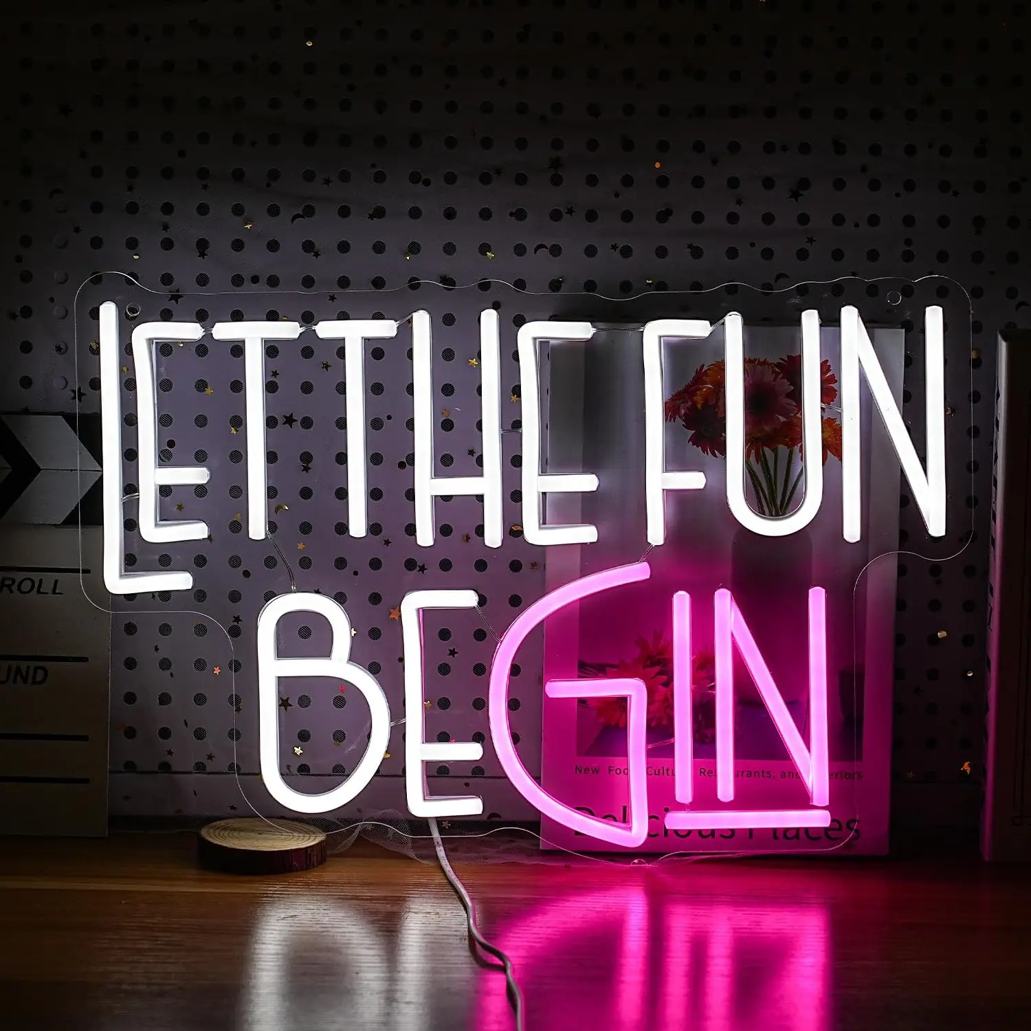 

Let The Fun Begin Neon Sign USB LED Neon Light for Birthday Wedding Party Gaming Room Bedroom Decoration personnalisé Gift