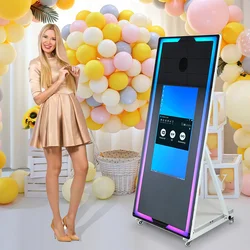 Touch Screen Magic Mirror Photo Booth Machine Portable 40 65inch Mirror Magic Selfie Photo Booth For Parties Events With Camare