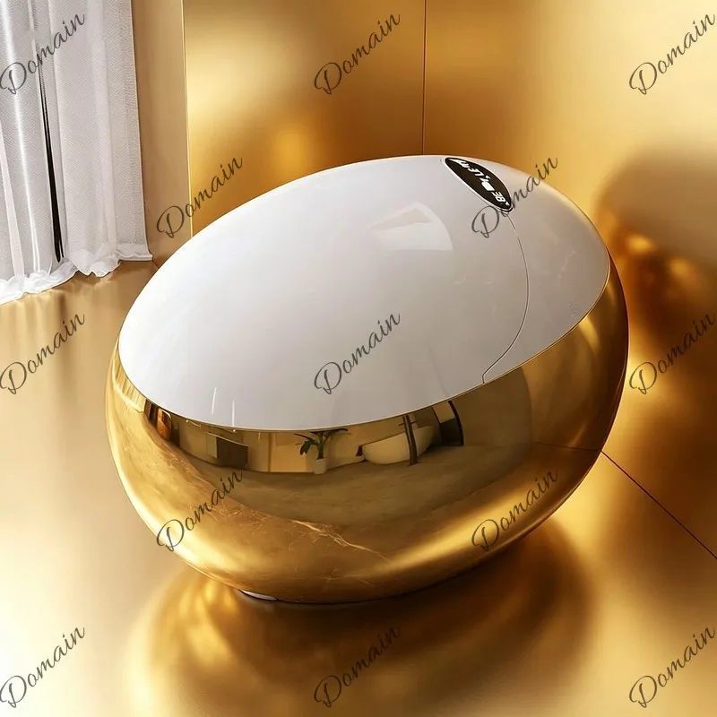 European Luxury Smart Toilet Gold Egg Shape Automatic Integrated Bidet with Heated Seat