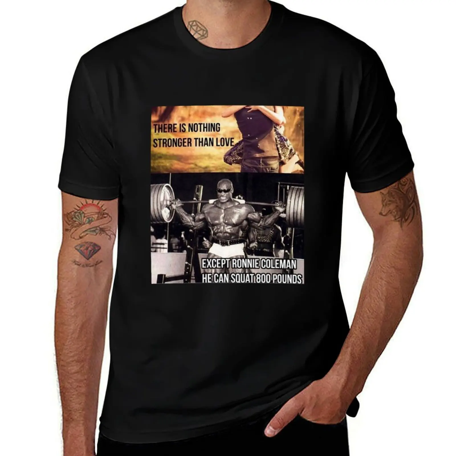 Ronnie Coleman 800 pound squat T-Shirt Fitness Quick Dry Short Sleeve Top T-Shirt