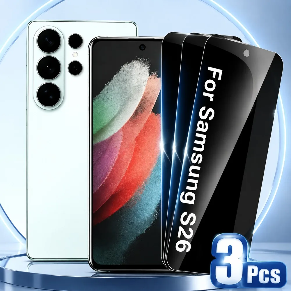 3PCS Privacy Tempered Glass For Samsung Galaxy S26 Ultra S26+ S26 Anti Spy Screen Protector For Samsung Galaxy S26 FE S25 Ultra