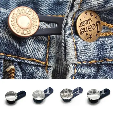 Metal Button Extender for Pants Jeans 1/5PCS Free Sewing Adjustable Retractable Waist Extenders Button Waistband Expander Magic