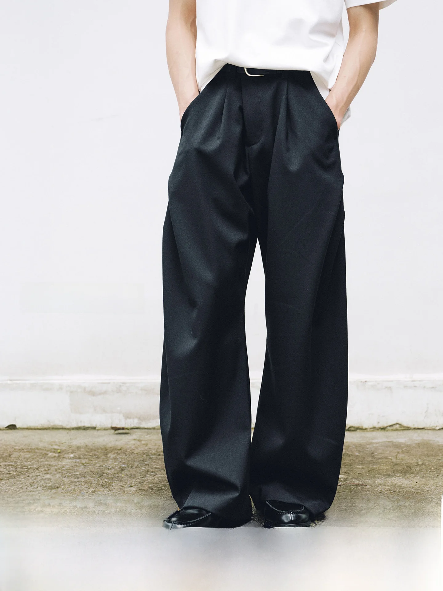 

Restick Australian Merino Wool Precision Spun Machine Washable Casual Commute Long Pants Knife West Pants Straight Leg