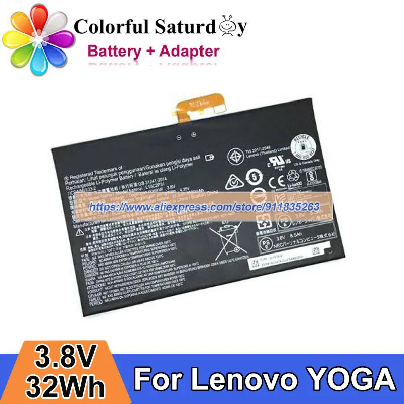 Laptop Battery L15C2P31 SB18C04740 1ICP4/86/103-2 For Lenovo YOGA BOOK YB1-X90F YB1-X91F 3.8V 32Wh