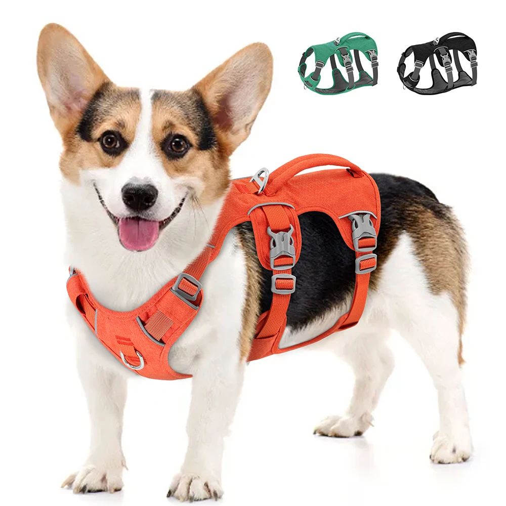 Reflective Pet Dog Harness Vest Adjustable Dogs Harness With Handle Breathable Nylon for Small Medium Large Dog Pitbull Labrador