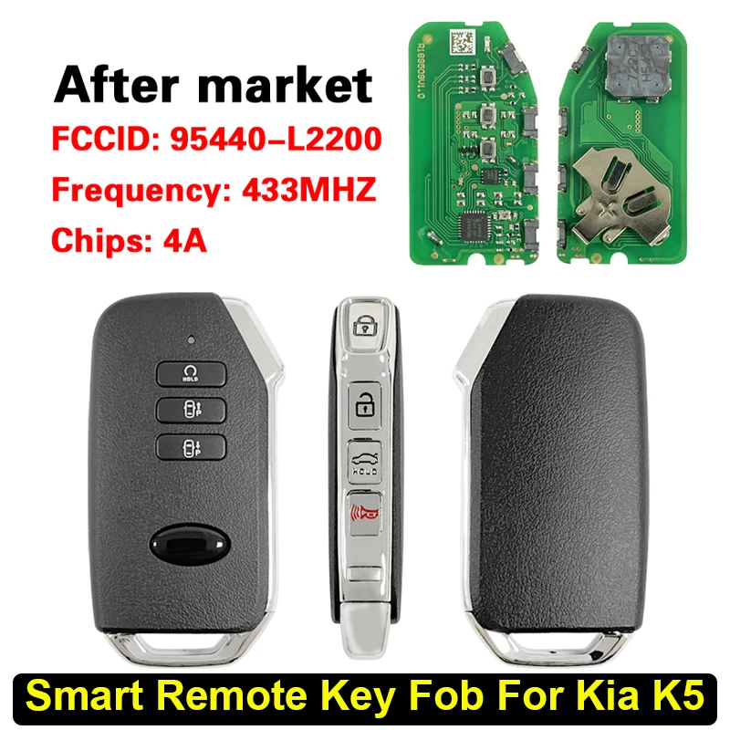 

CN051213 Послепродажный дистанционный брелок для KIA K5 Smart Key 4A чип 433 МГц Номер детали: 95440-L2200