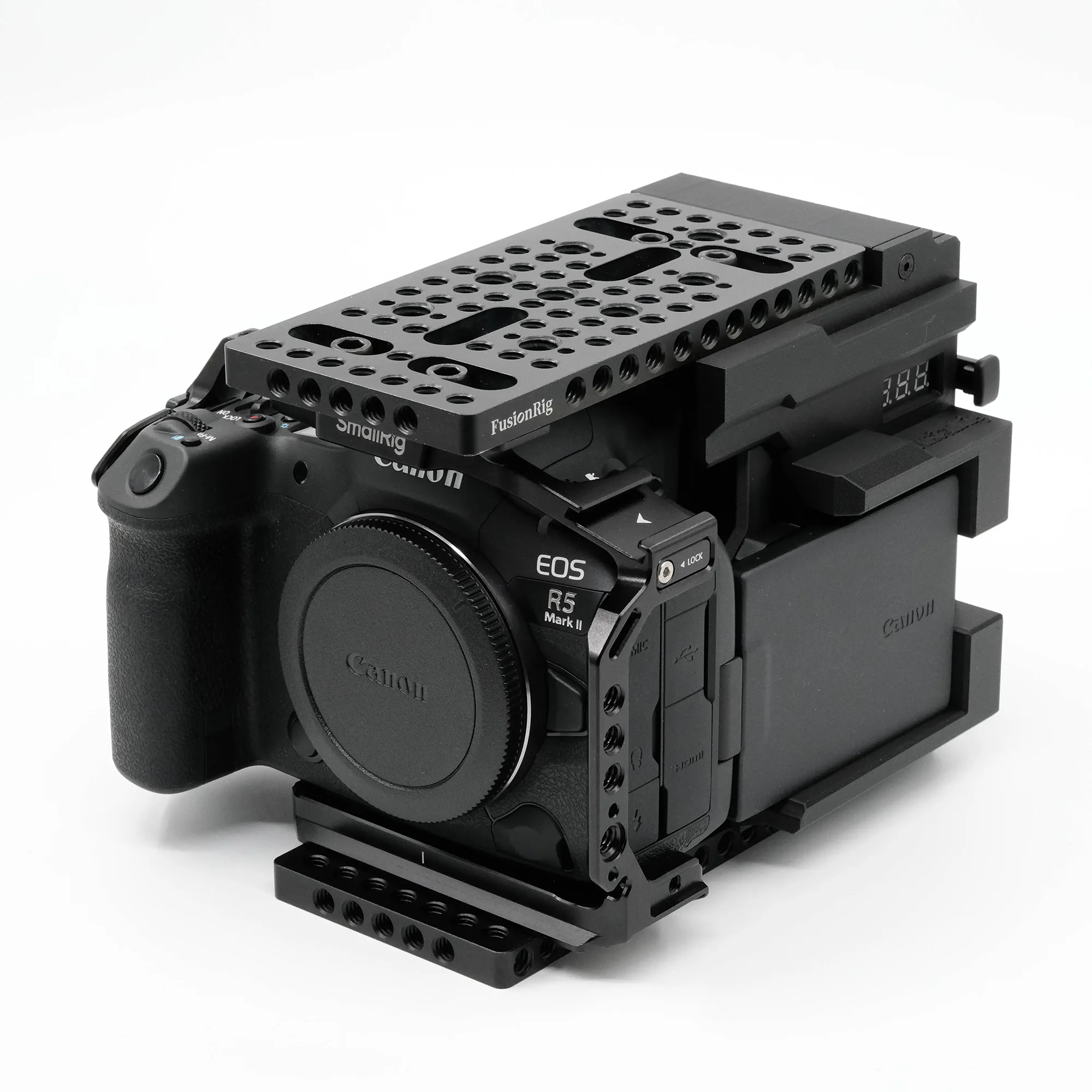 FusionRig Camera Cage Expansion Module Cineback for Canon R52 R5 Mark II compatible with Tilta and SmallRig 4975/4977/4978