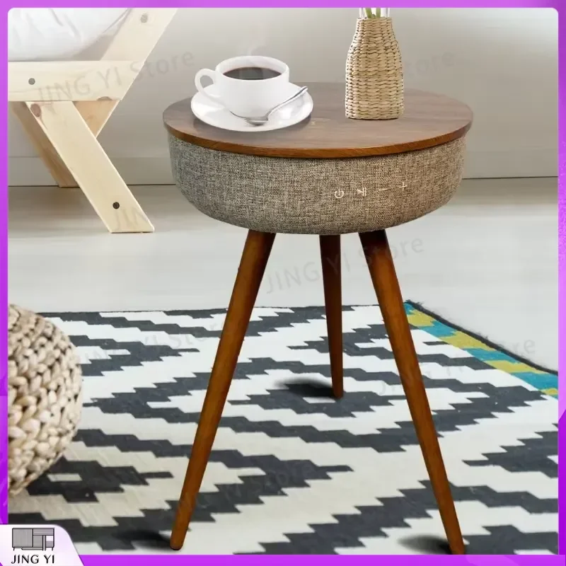 Smart Wireless Charging Coffee Table with Bluetooth Stereo Speaker USB Charging Port Sofa Side Table Living Room Table Music