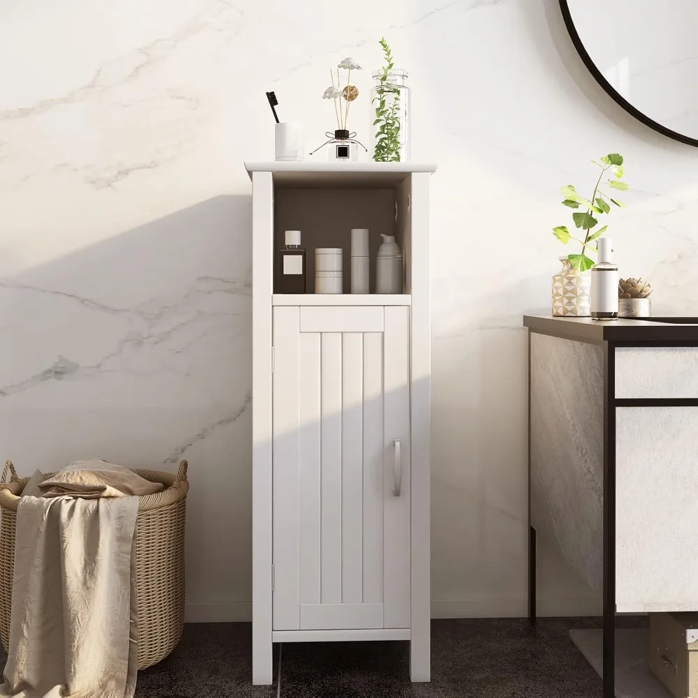 

Bathroom Floor Cabinet, Multifunctional Storage Cabinet, Anti-Tipping Device, 3-Height Adjustable Shelf,