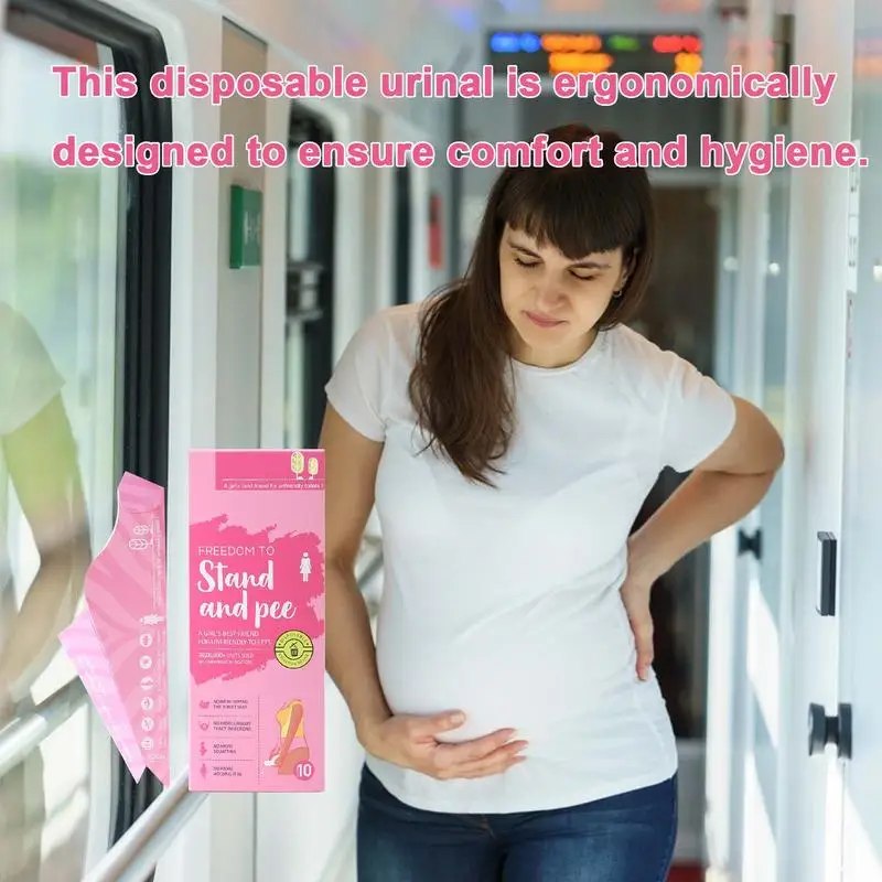 10pcs Paper Urinal Toilet Disposable Female Urination Device Pregnant Women Standing Urinary Funnel Foldable Pee Paper Cups - view 5