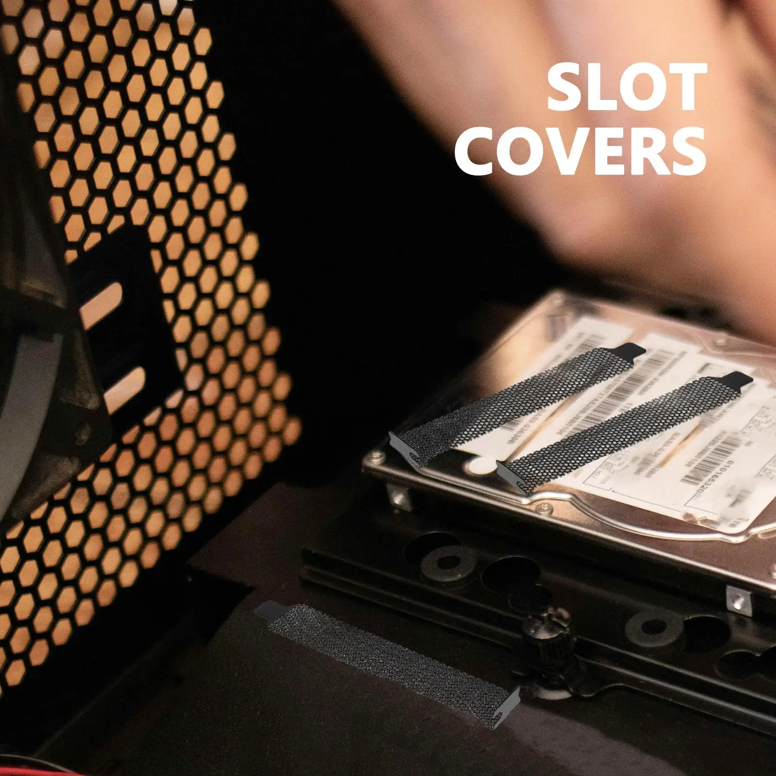 8 шт. крышка слота PCI, твердая стальная заглушка, щит, расширение, вентилируемый фильтр, защита от пыли, винты корпуса компьютера, черный