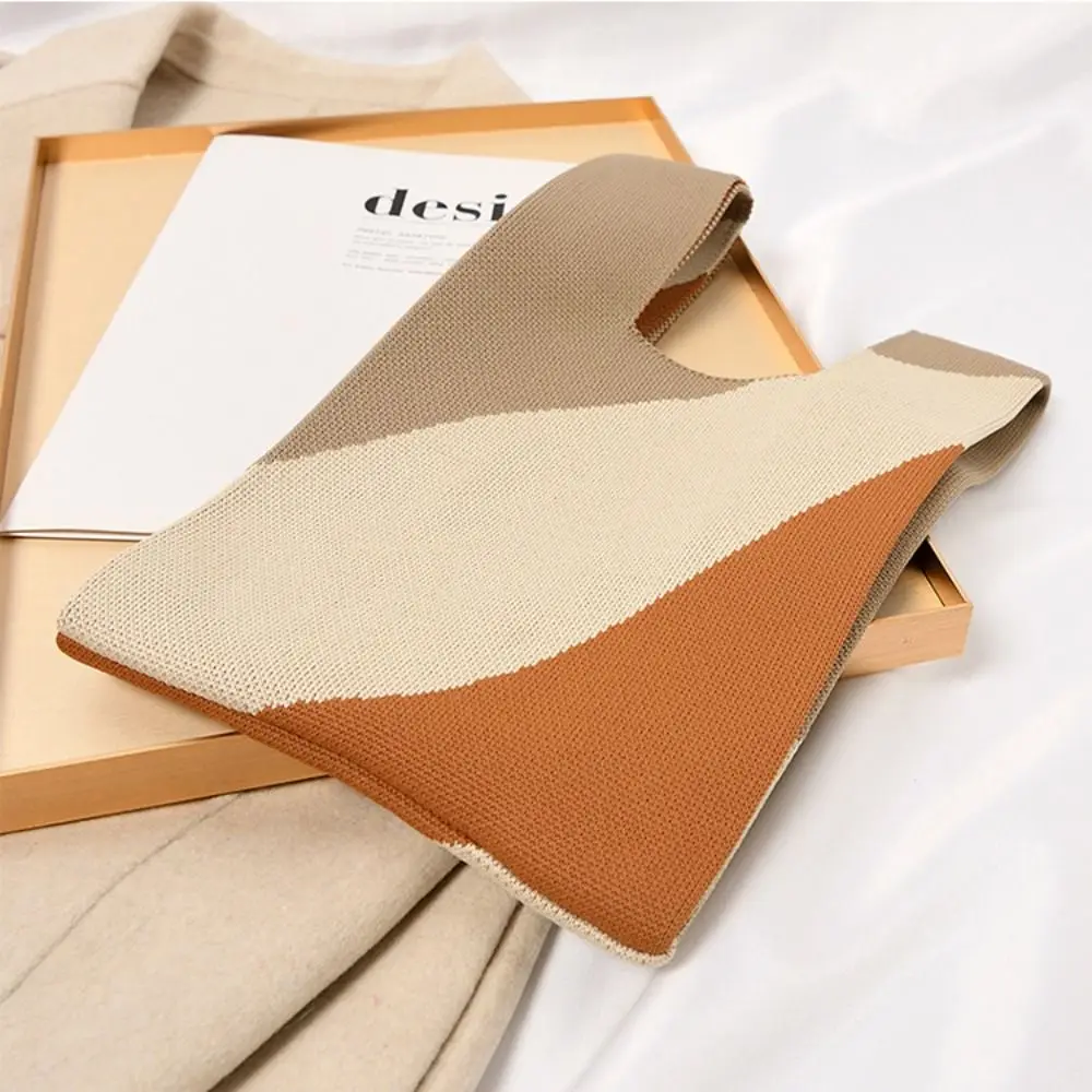 Мини-сумки для покупок, женская большая сумка для девочек, сумка на запястье с узлом, вязаная сумка ручной работы