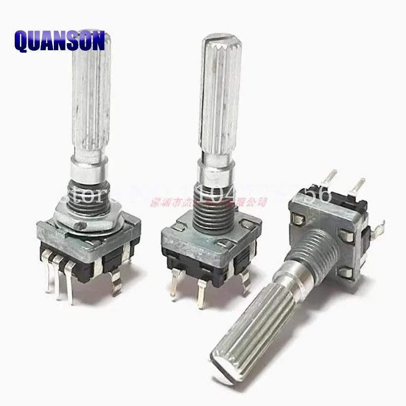 5pcs 20 Position 360 Degree Rotary Encoder EC11 w Push Button 5Pin Handle Long 30MM With A Built In Push Button Switch