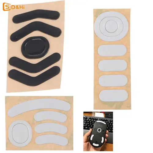 Juego de patines de ratón para G304, G305, ratón blanco, deslizamientos de borde curvo, 1 Juego