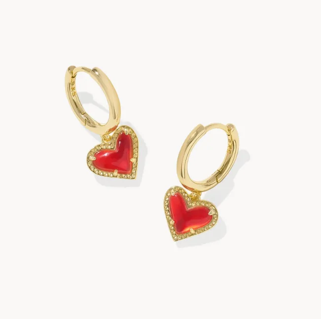 YEEVAA Heart Huggie Crystal Stone Hoop Earrings for Women Girls Fashion Jewelry, Unique Gifts