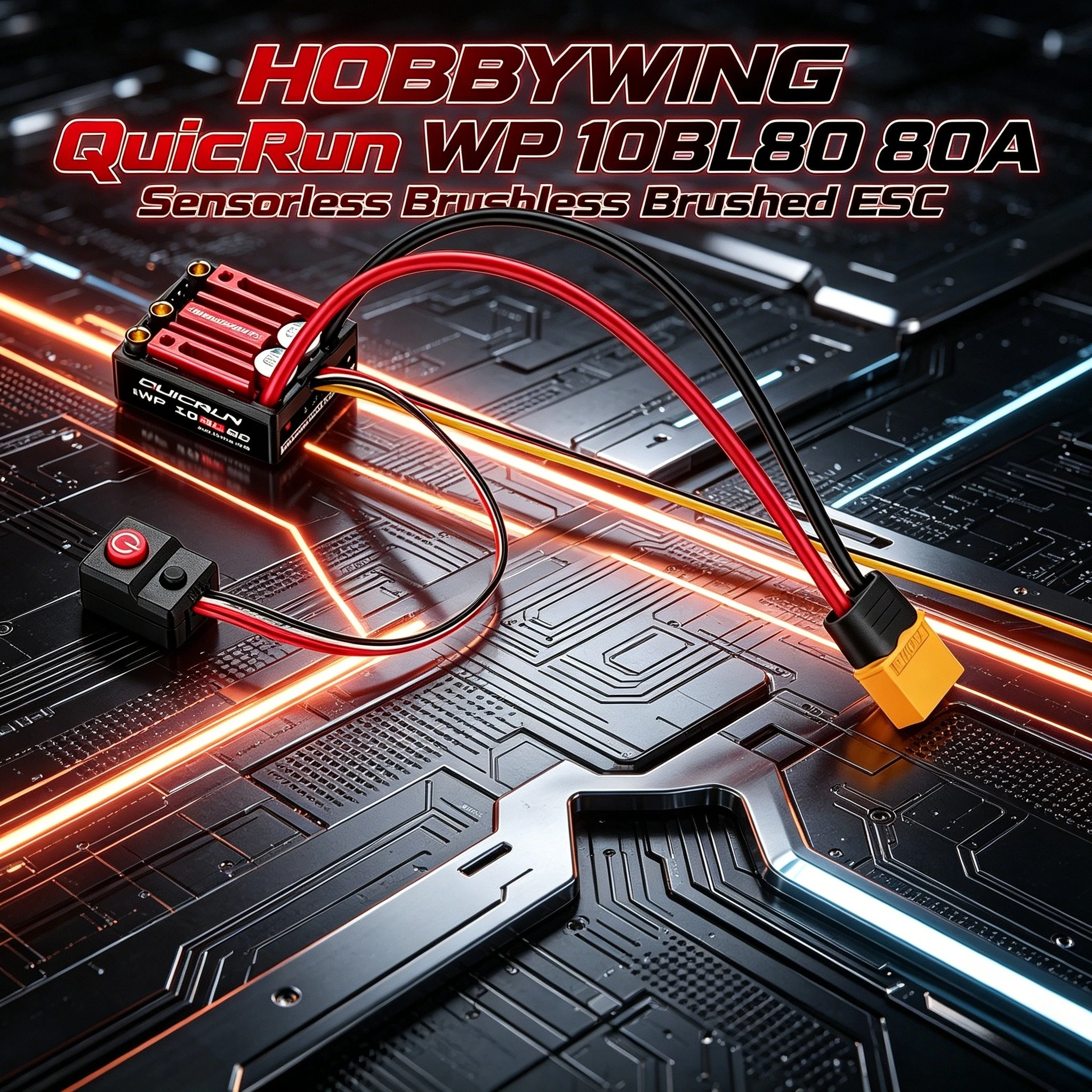 

HOBBYWING QuicRun WP 10BL80 80A Sensorless Brushless Brushed ESC for 1/10 RC Model Car Crawler Accessories