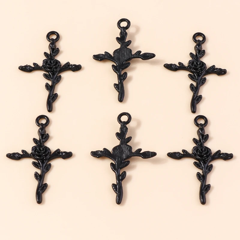 قلادة ليزلي كروس للقلادة ، الصلبان السوداء ، سلسلة مفاتيح الهيب هوب الفاخر ، نتائج المجوهرات الفاخرة ، اللون الذهبي والفضي ، 10: 10