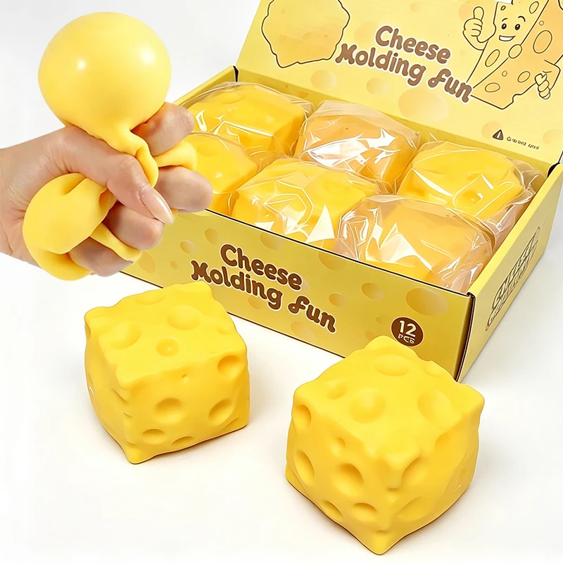 5cm Käse-Quetschball, weiche Quetsch-Stressabbau-Spielzeuge, Schreibtischdekoration, Entspannungsspielzeug, Geschenk für Erwachsene – Detail 1