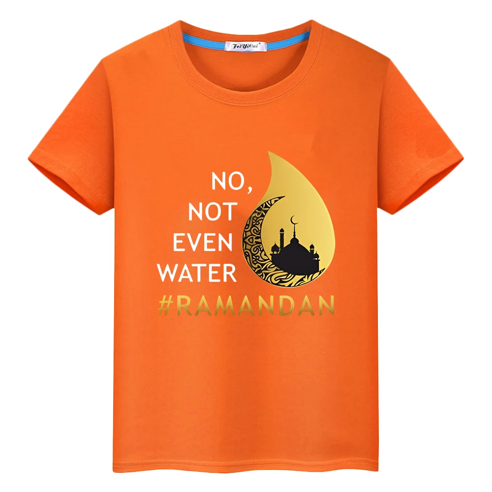 

2024 Ramadan Print Child Clothes Boy Girl T-shirt Eid Mubarak Kid Shirt Short Sleeve toddler Islamic Muslim holiday Outfit Tops