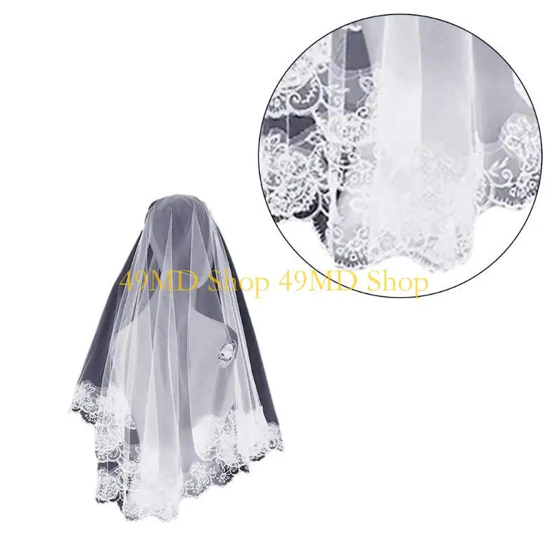 

49MD Bride Veil Girls Tulle Bachelorette Party Long Veil Marriage Registration Tiaras