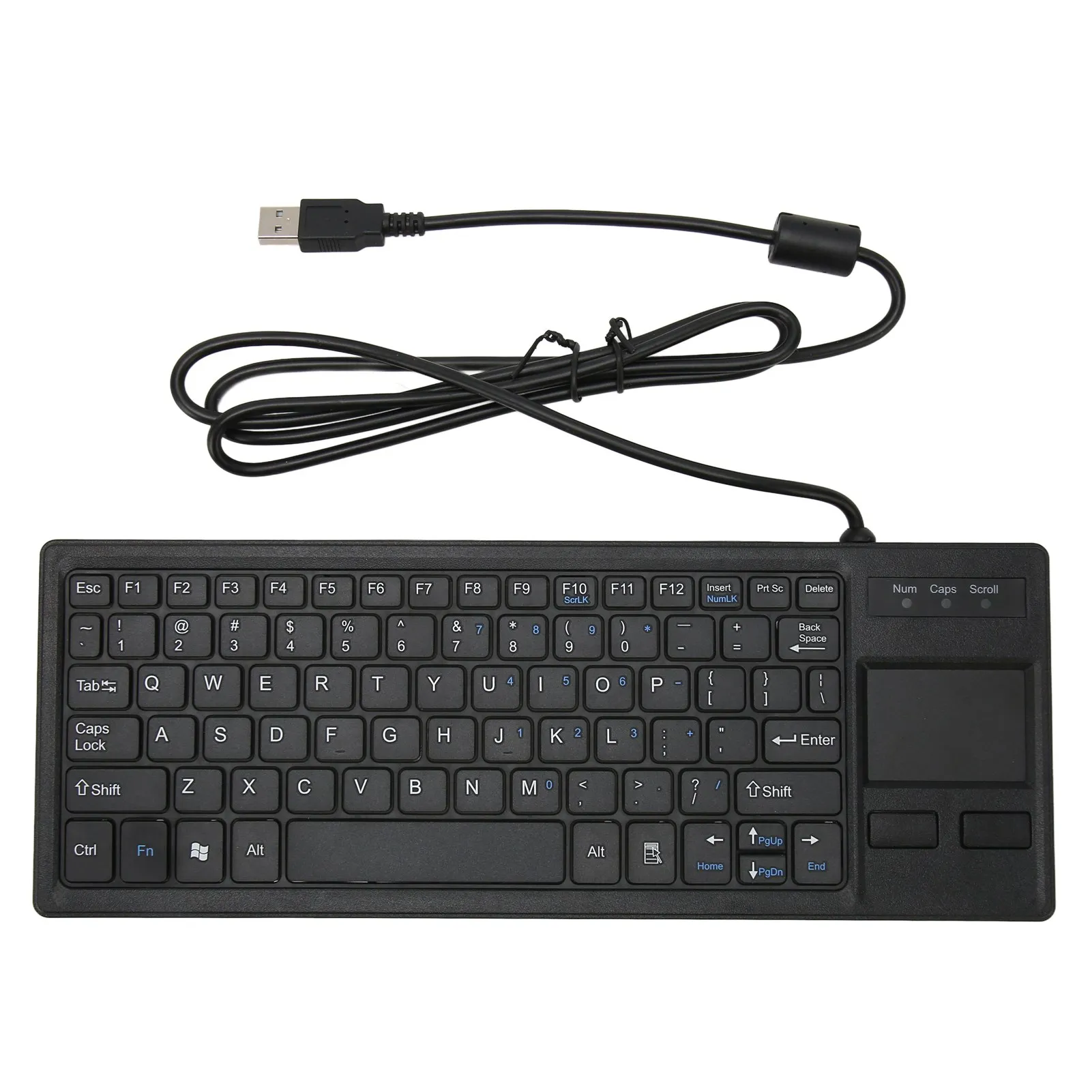 Teclado de toque ultra fino com fio, Conexão USB, Suporta gestos básicos, Compacto ABS para Food Service, Fabricação