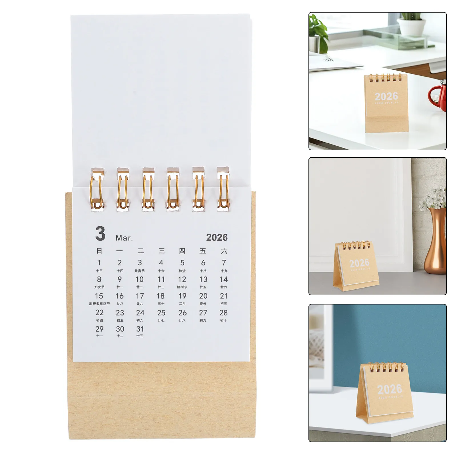 Mini Desktop Calendar 2026 Tear Off Daily Planner Compact Portable Small Standing Block Calendar for Office Home Task Tracking
