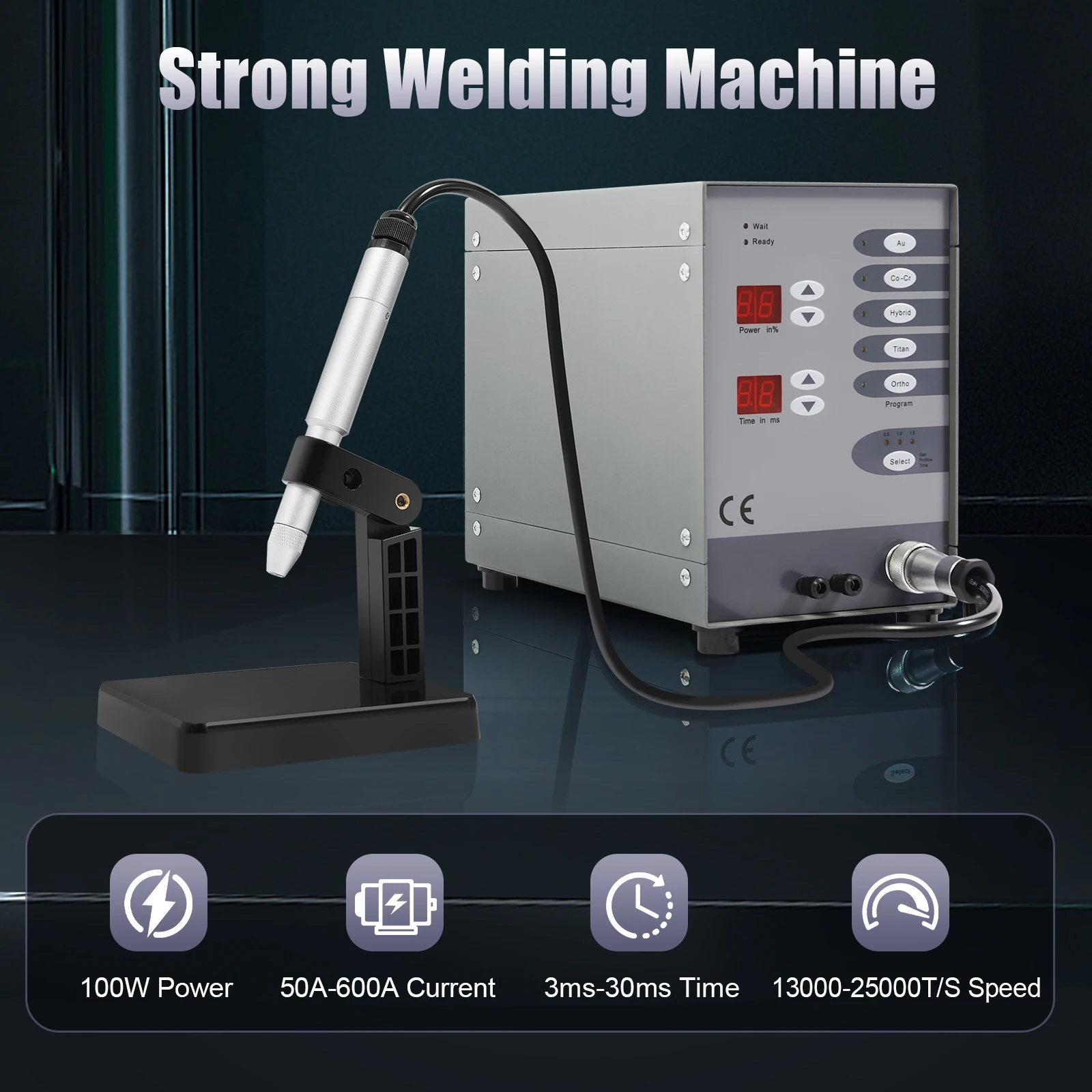 100W Automatic Spot Welding Machine LCD High Power Spotwelder Argon Arc Spots Welders for Welding Jewelry