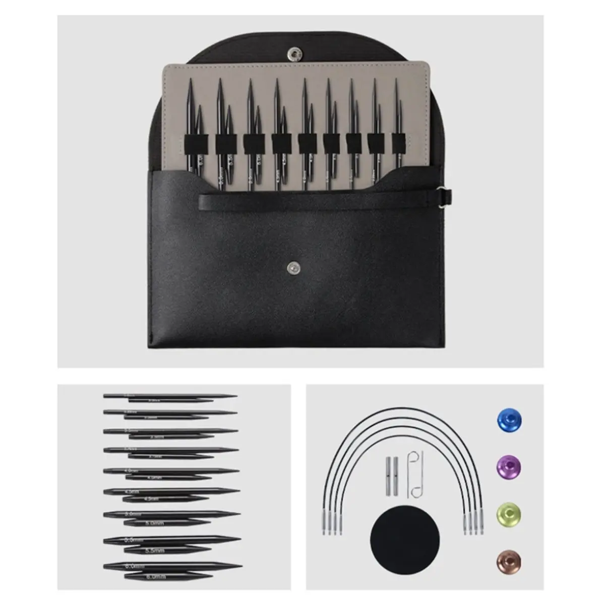 Best of 2026 Interchangeable Circular Knitting Needles Set - 9 Pairs (5+8 cm) with Accessories, Ideal for Travel