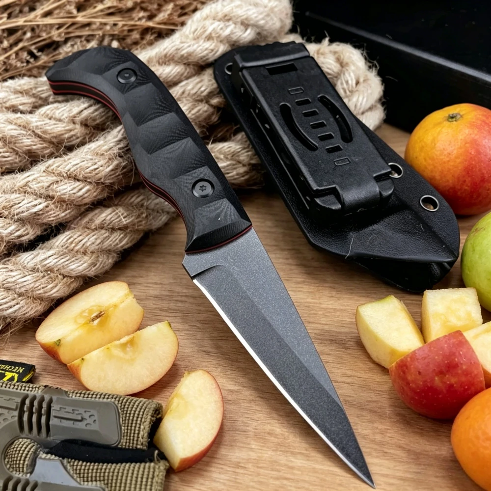 

High-quality G10 Handle Stainless Straight Knife Outdoor Hiking Camping Fishing Knives with K Sheath Durable Pocket Travel Knife